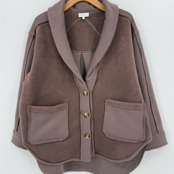 Bohme Sophie Cozy Oversized Slouchy Brown Jacket Shacket Size S - Picture 10 of 11